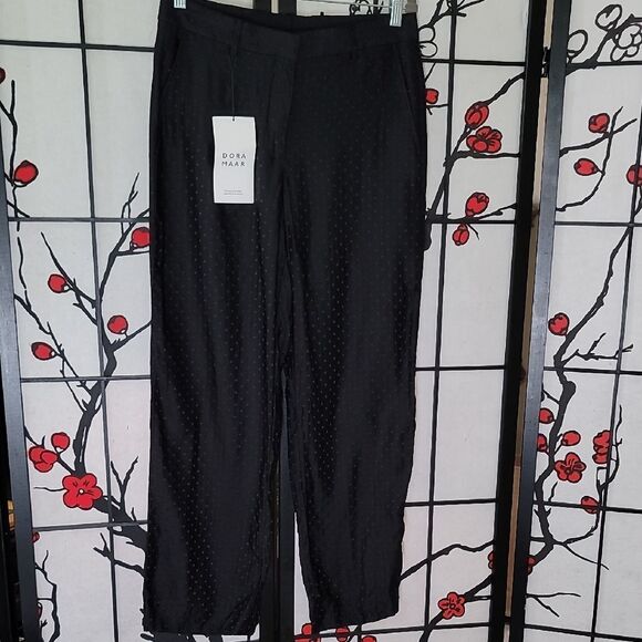 Dries Van Noten Nwt Black Single Pleat Polka Dot Women's Pants Size 2 - Picture 2 of 13